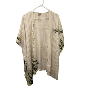 chicos kimono coverup tropical print size large/xlarge Tassel Trim